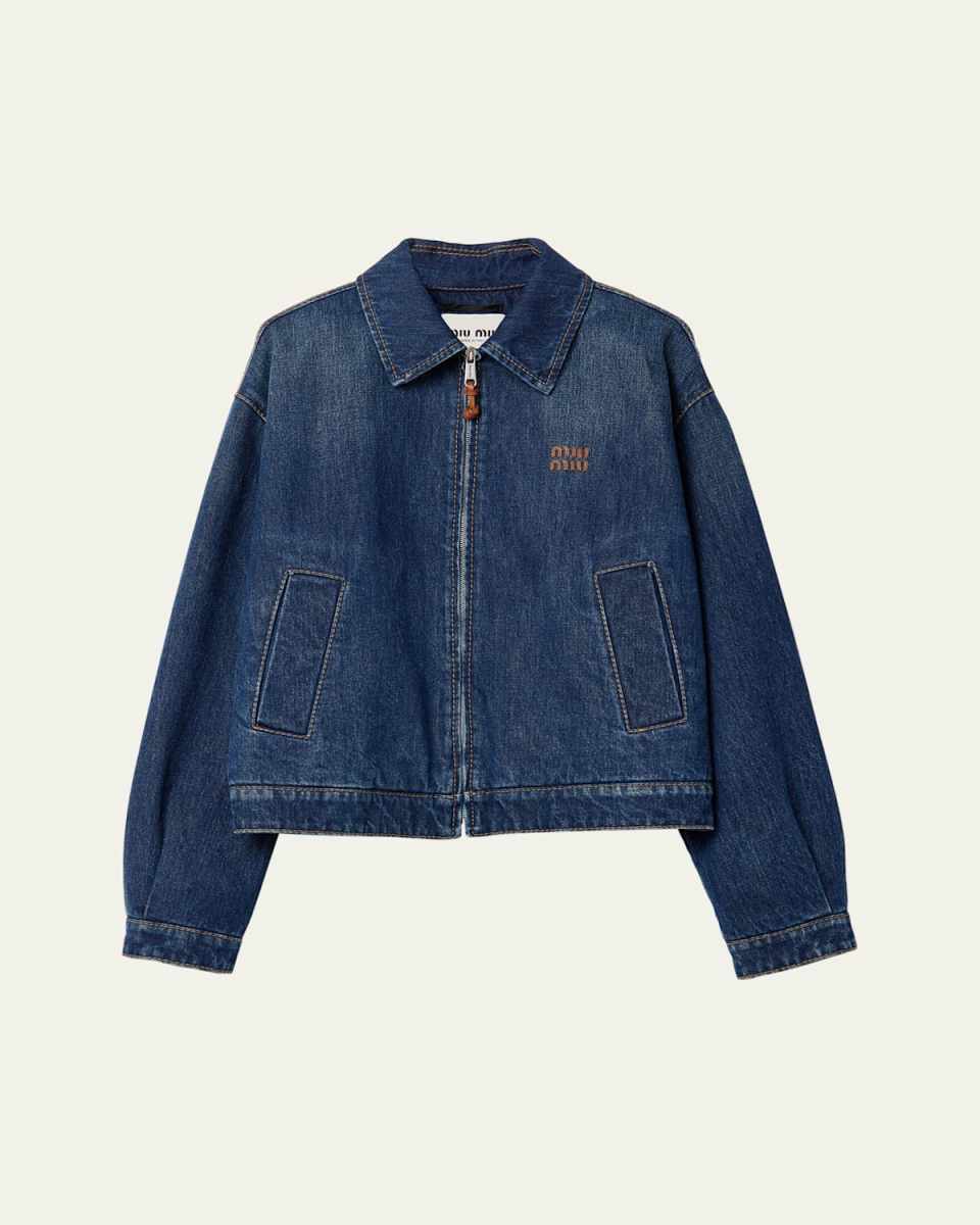 Oversized Zip-Up Denim Jacket